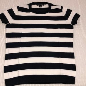 Banana Republic navy & white soft knit T-shirt, SM